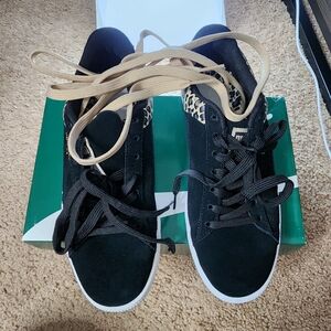 Puma Black Sneakers with Leopard Details